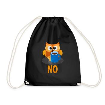 owl - Drawstring Bag - black - Front