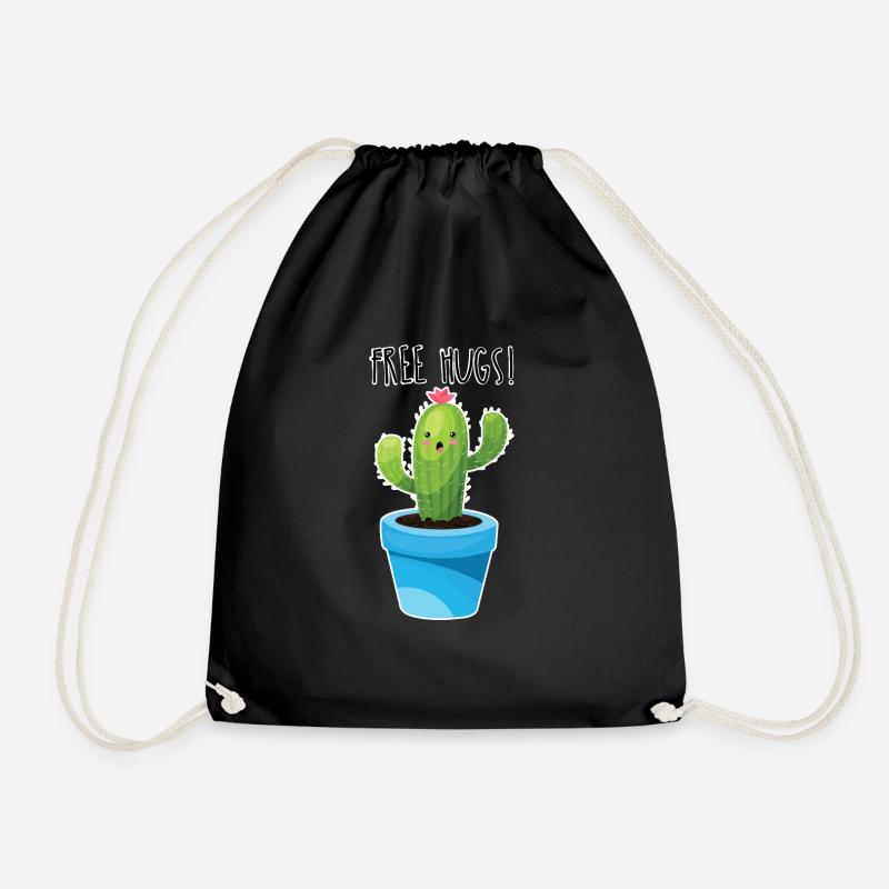 free hugs kaktus umarmung lustig geschenk hug me - Turnbeutel - Schwarz