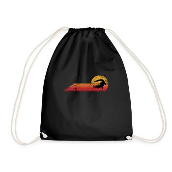 Alligator Retro Vintage Style - Drawstring Bag - black - Front