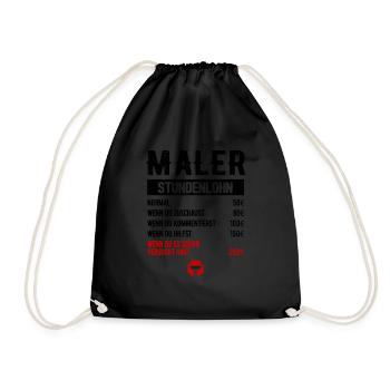 Malermeister Lackierer Stundenlohn Malerbetrieb - Turnbeutel - Schwarz - Vorne