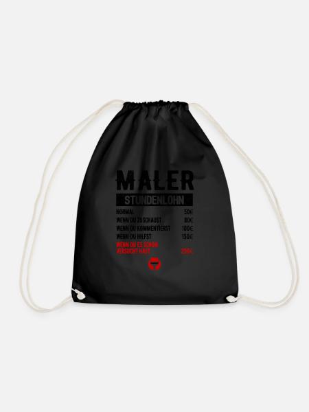 Malermeister Lackierer Stundenlohn Malerbetrieb - Turnbeutel - Schwarz
