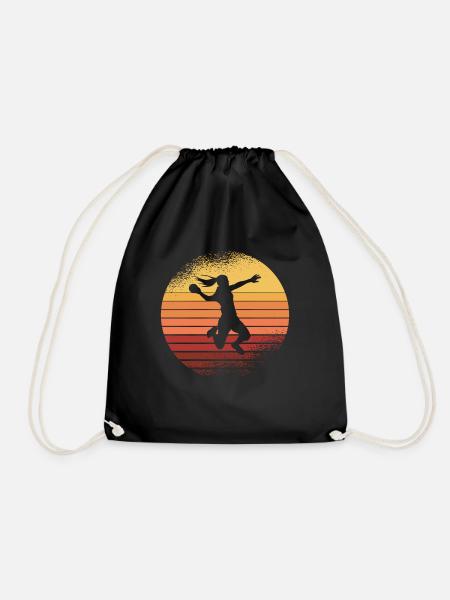 Handball Sport Team Handballer Sprungwurf Geschenk - Turnbeutel - Schwarz