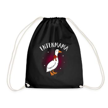 Entenmama Enten Mama Ententeich Laufente Mutter En - Turnbeutel - Schwarz - Vorne