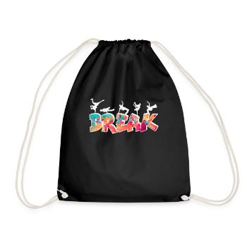 Breakdance Bboy Bgirl HipHop - Turnbeutel - Schwarz - Vorne