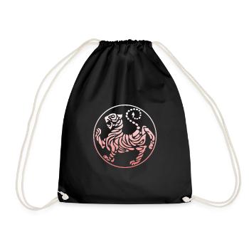 Shotokan Karate Tiger Kampfsport Symbol Kick-Train - Turnbeutel - Schwarz - Vorne