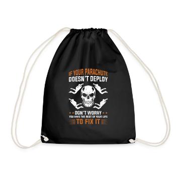 Funny skydiver sayings gift - Drawstring Bag - black - Front