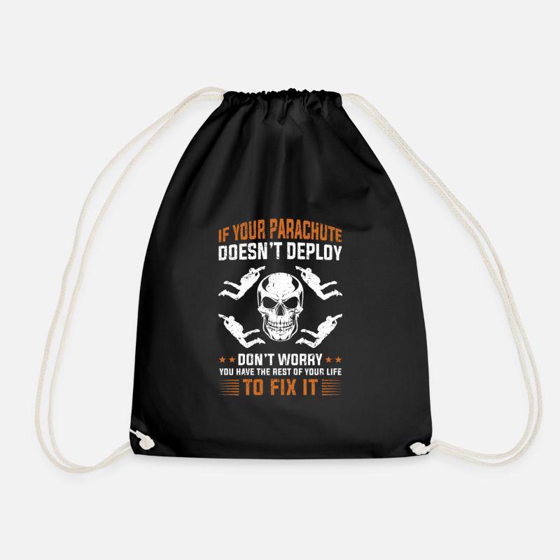 Funny skydiver sayings gift - Drawstring Bag - black