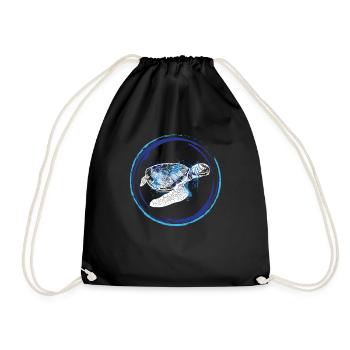 Tortue océan enfants - Sac de sport léger - noir - Devant