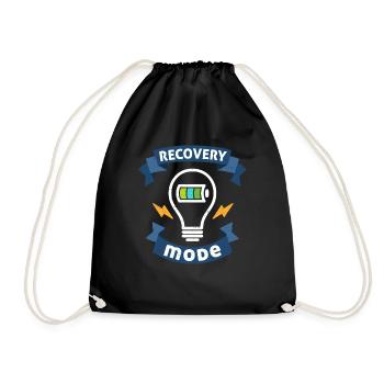 Get Well Soon Gift design Recovery Mode is On - Drawstring Bag - black - Front