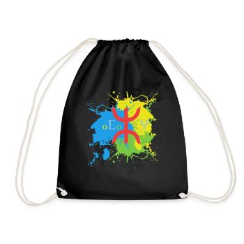 Amazigh Splash Art Design Berber Amazigh Flag - Drawstring Bag - black - Front