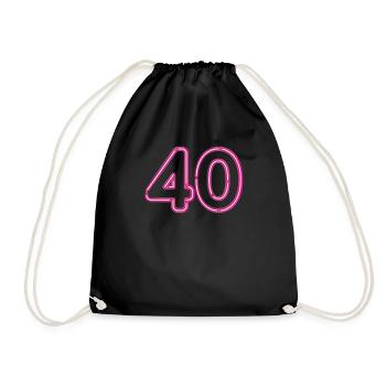 40th birthday - Drawstring Bag - black - Front