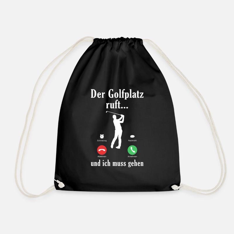 Der Golfplatz Ruft | Golfer Golf Spieler Geschenk - Turnbeutel - Schwarz