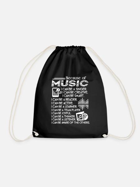 Music I Love Music - Drawstring Bag - black