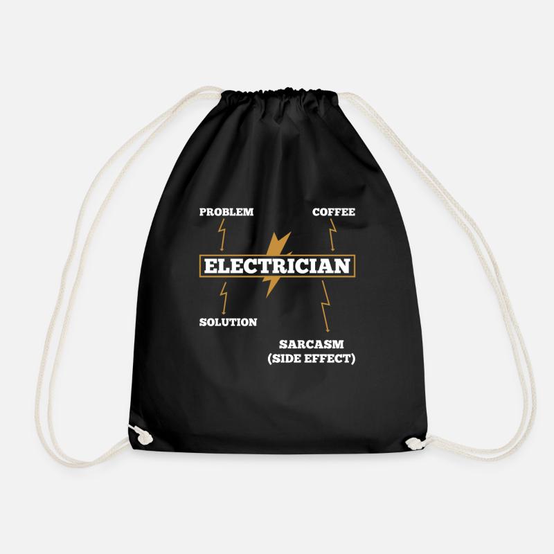 Fun Gift For Electricians Electrician Sarcasm - Drawstring Bag - black