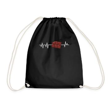 chocolate - Drawstring Bag - black - Front