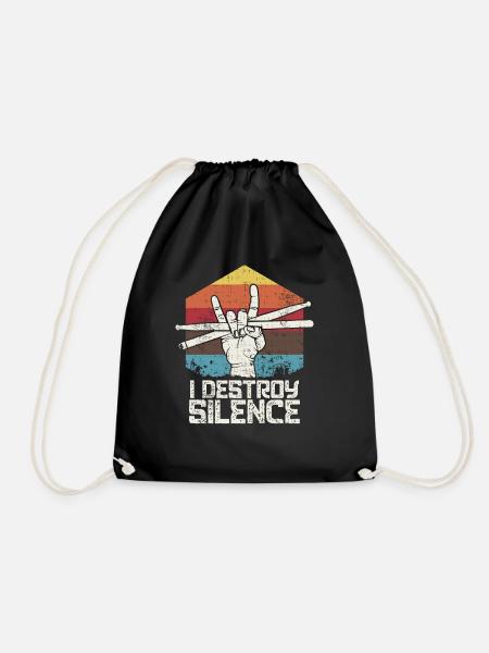 Conception drôle de batteur | Percussion cadeau musicien - Sac de sport léger - noir