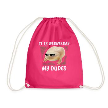 Es ist Mittwoch, meine Jungs. Meme - Turnbeutel - Fuchsia - Vorne