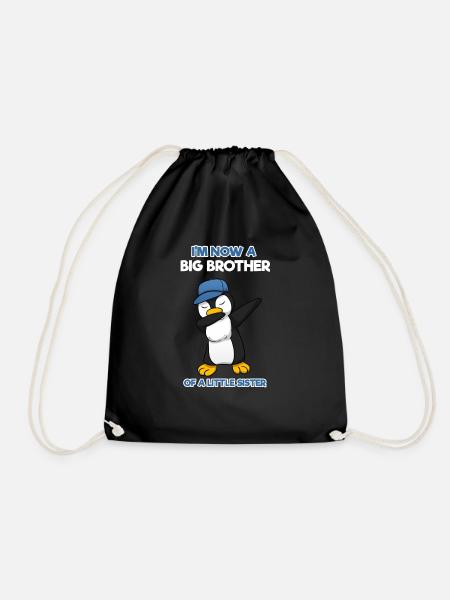 Big Brother Little Sister Pinguin Großer Bruder - Turnbeutel - Schwarz