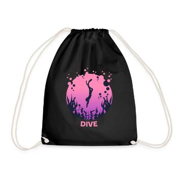 Plongée Plongée Plongée Plongée Motif Dames - Sac de sport léger - noir - Devant