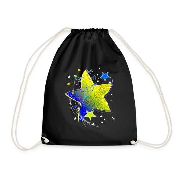 Star yellow single abstract you are my star - Drawstring Bag - black - Front