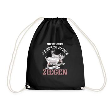 Ziege Milch Geschenkidee - Turnbeutel - Schwarz - Vorne