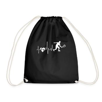 Racquetball Racquetball Heartbeat - Drawstring Bag - black - Front