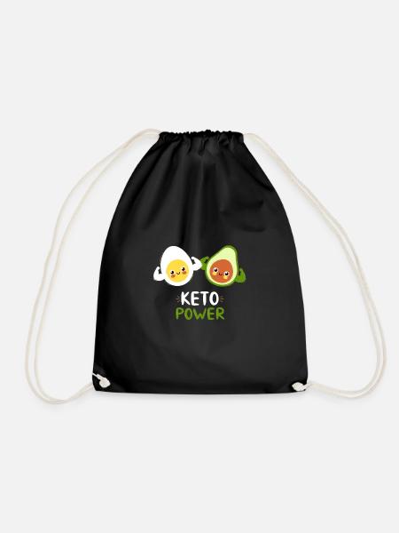Keto power - Drawstring Bag - black