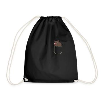 Sanglier dans la poche poitrine Porcs T-shirt - Sac de sport léger - noir - Devant