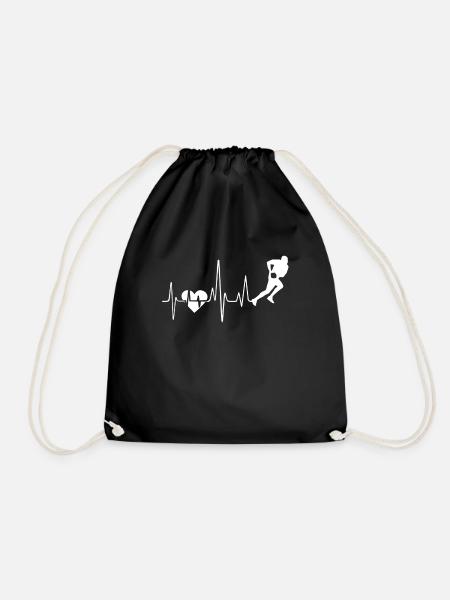 Rugby Rugby Heartbeat - Drawstring Bag - black