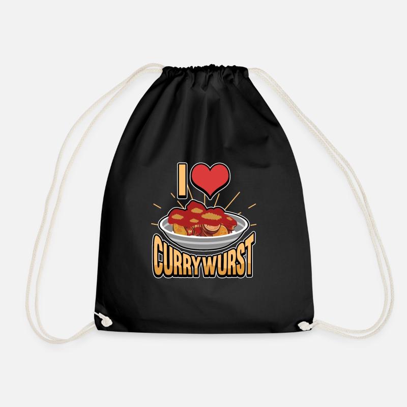 I love Currywurst Bratwurst Fast Food Ruhrgebiet - Turnbeutel - Schwarz