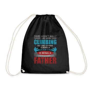 Rock Climbing Boulder Climbing Mountaineering Gift - Drawstring Bag - black - Front