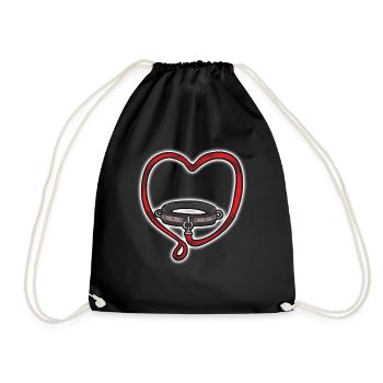 Slave collar leash collar BDSM bondage love - Drawstring Bag - black - Front