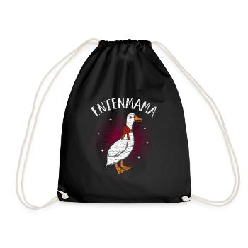 Entenmama Enten Mama Ententeich Laufente Mutter En - Turnbeutel - Schwarz - Vorne