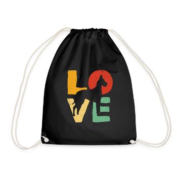 Love Great Dane Shirt - Cadeau d'amant de chien Great Dane - Sac de sport léger - noir - Devant