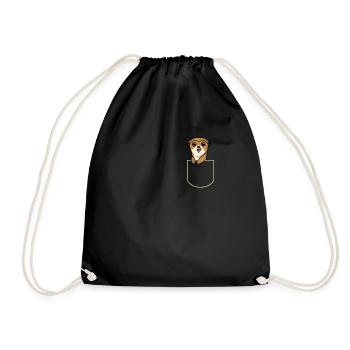 Suricate In The Pocket Gift Meerkat Pocket T-Shirt - Drawstring Bag - black - Front