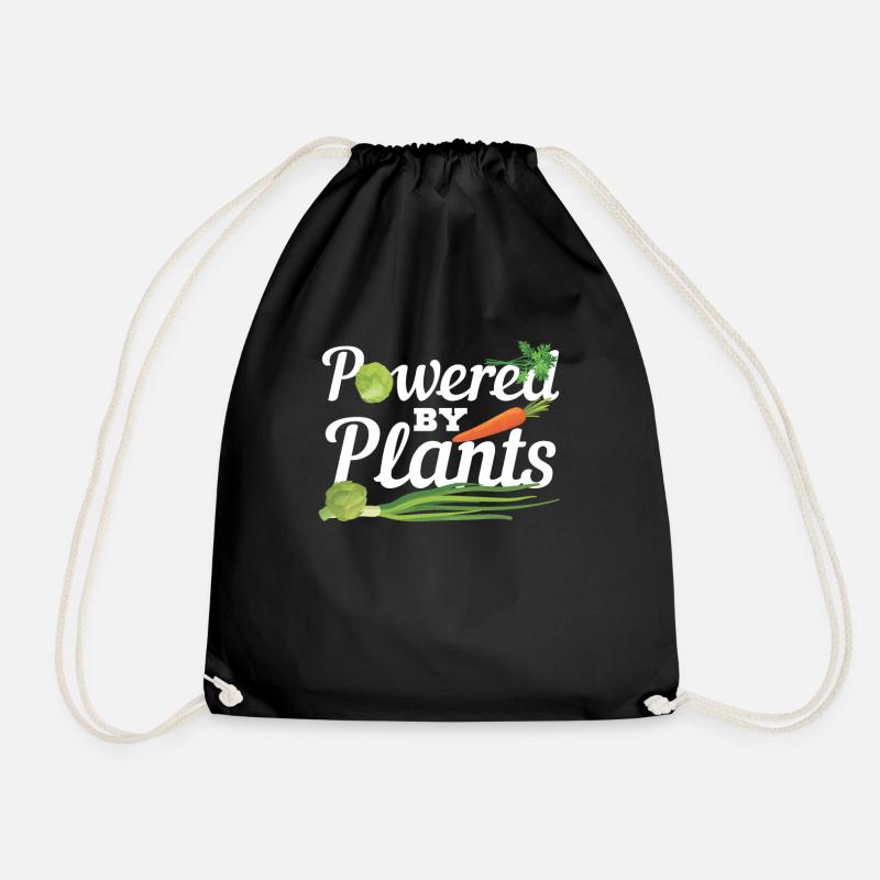 Powered by plants desert Cactus lover - Drawstring Bag - black