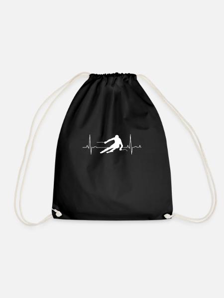 Ski Herzschlag Cooles Skifahrer Geschenk - Turnbeutel - Schwarz