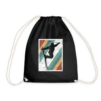 Cadeau graphique rétro skieur freestyle - Sac de sport léger - noir - Devant