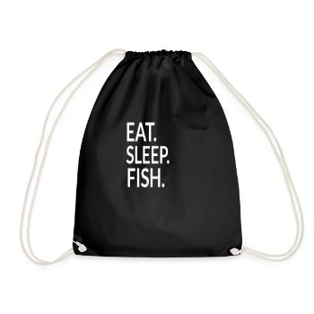 Eat Sleep Fish Gift Idea Funny Fishing Funny Sport - Turnbeutel - Schwarz - Vorne