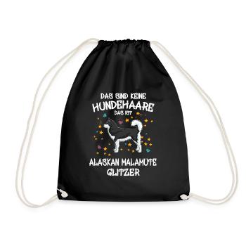 Cadeau de support de chien de paillettes de malamute d'Alaska - Sac de sport léger - noir - Devant