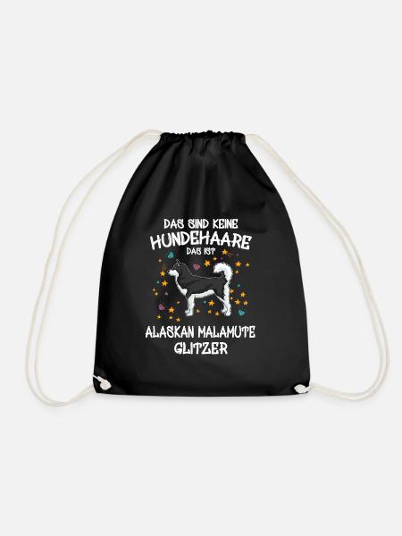 Alaskan Malamute Glitzer Hunde Halter Geschenk - Turnbeutel - Schwarz