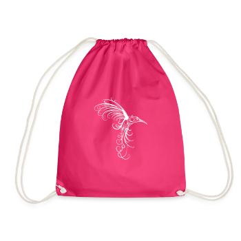 Hummingbird animal lover gift - Drawstring Bag - fuchsia - Front