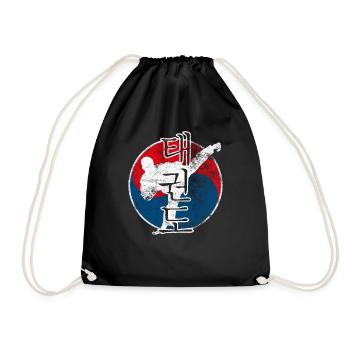 Teakwondo Kampfsport Martial Arts Kickboxen - Turnbeutel - Schwarz - Vorne