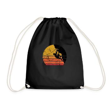 Retro Sonne Klettern Geschenk - Turnbeutel - Schwarz - Vorne