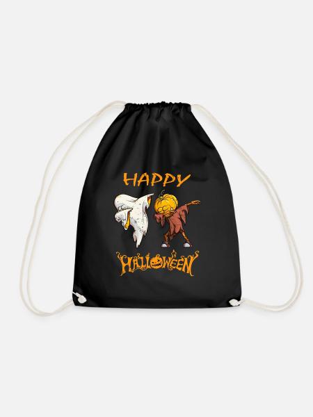Happy Halloween 2021 Dabbing Kürbis & Geist Kostüm - Turnbeutel - Schwarz