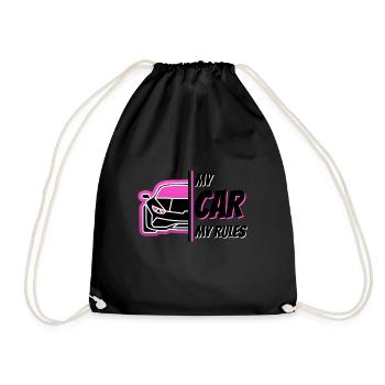 Car lover - my car my rules - Drawstring Bag - black - Front