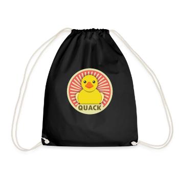 Vintage Rubber Duck Quack - Drawstring Bag - black - Front