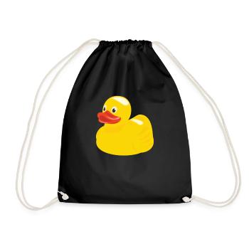 Gelbe Gummiente Spielzeug Ducky - Turnbeutel - Schwarz - Vorne