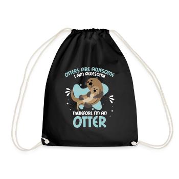 Hilarious Otters Are Awesome Gift design 4 Otter - Drawstring Bag - black - Front