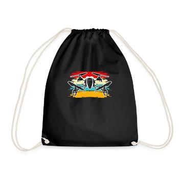 Retro Best Drone Pilot In Town - Drawstring Bag - black - Front